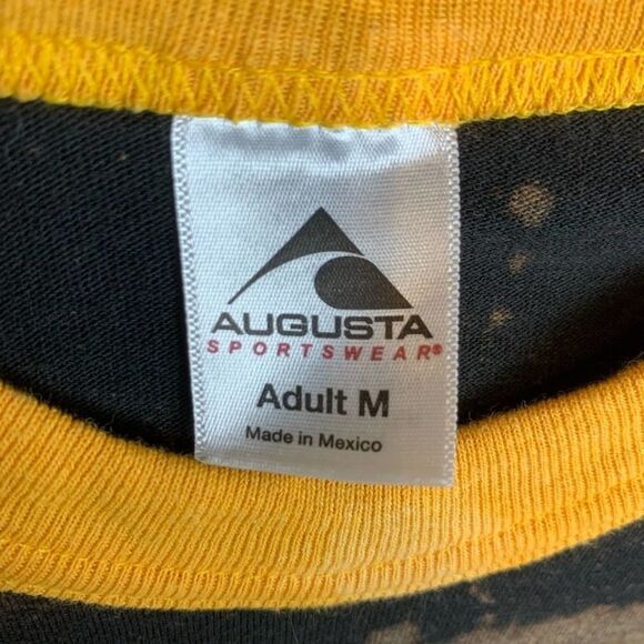 The College of Saint Rose Black Gray & Yellow Bleach Tie Dye Tee Shirt size M - Picture 4 of 6